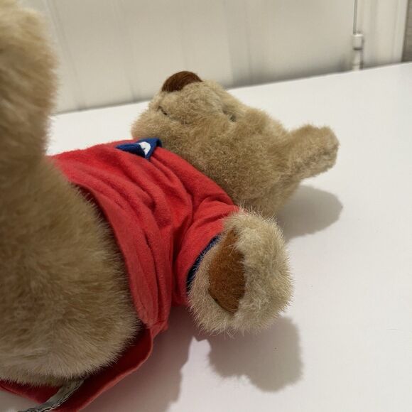 Applause Bedtime Brown Teddy Bear Plush 11" Red Gown Night Cap Stuffed Animal - Picture 12 of 12